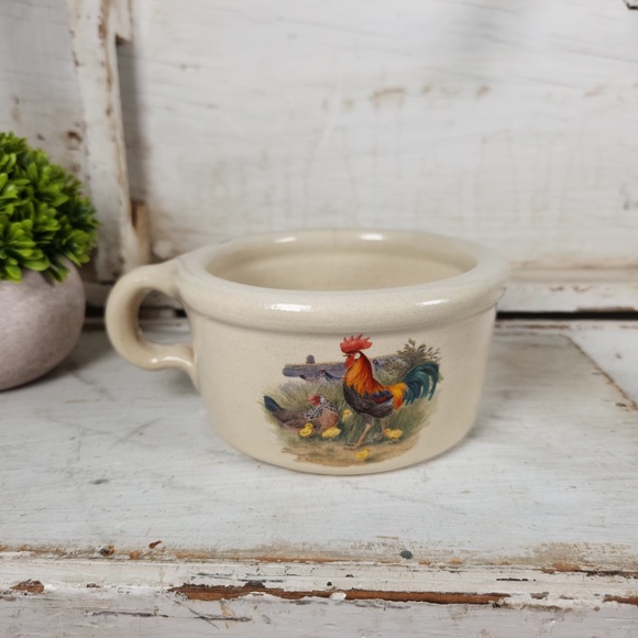 VTG Shaker & Thangs Marshalls Pottery Rooster and Hen Soup Bowl Crock Stoneware - Picture 1 of 9
